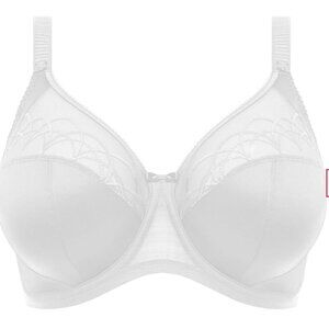 ELOMI Cate 4030 Full Cup Banded Bra in White Plus Size Satin - Size 40M